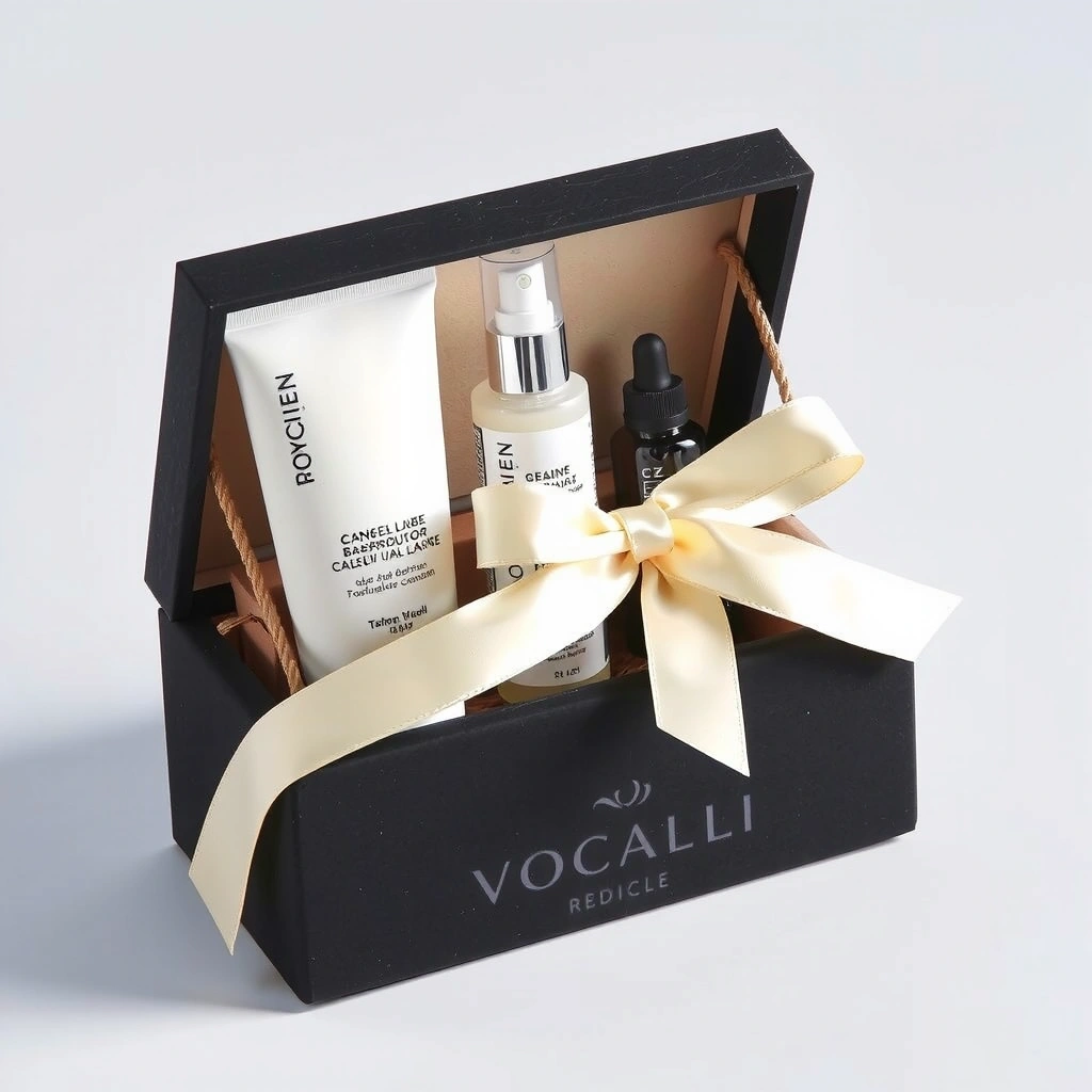 Luxury gift box set with skincare products